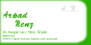 arpad menz business card